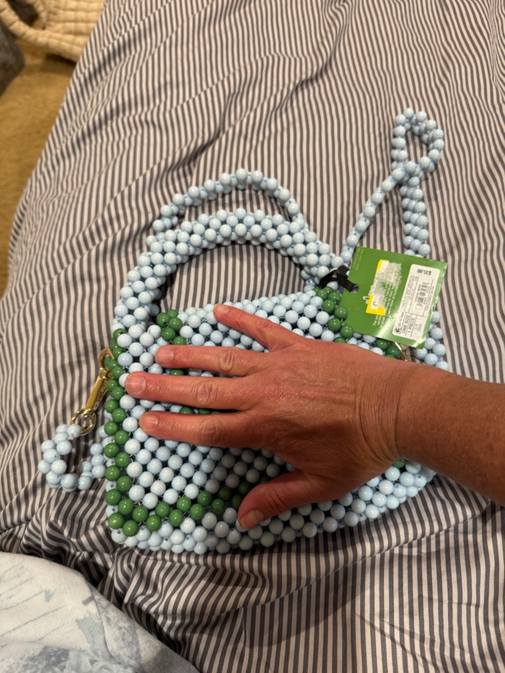 kate spade Light Blue and Green Beaded Crossbody Bag - Picture 4 of 4
